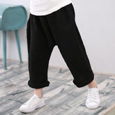 Kids Cotton And Linen Cropped Trousers Casual Harem Pants