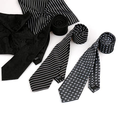 Fashion Elegant Necktie and Handkerchief w/ Cufflinks (3 Pcs Suit Accessory Set)
