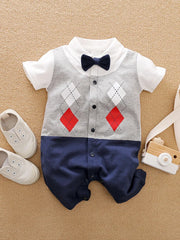 Baby & Newborn Gentleman Style Short-sleeved Bodysuit