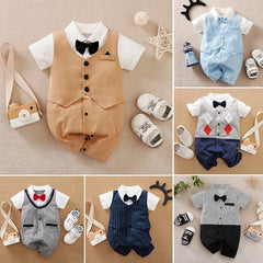 Baby & Newborn Gentleman Style Short-sleeved Bodysuit