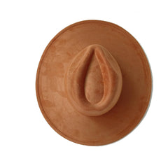 Suede Wide Brim Fedora Hat