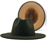 Wool Felt Fedora Hat Wide Brim for Women & Men