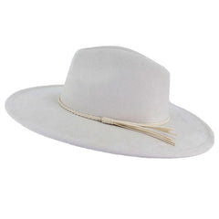 Vegan Suede 9.5cm Wide Brim Fedora Hat