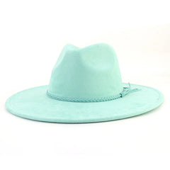 Vegan Suede 9.5cm Wide Brim Fedora Hat