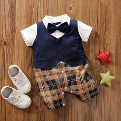 Baby & Newborn Gentleman Style Short-sleeved Bodysuit