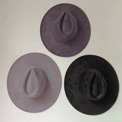 Suede Wide Brim Fedora Hat