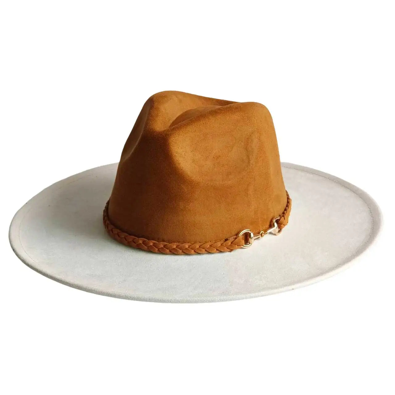 Vegan Suede Hat Teardrop shape 9.5cm Wide Brim Fedora Hat Men's and Women's Autumn and Winter Felt Jazz Hat Classic Church Hat