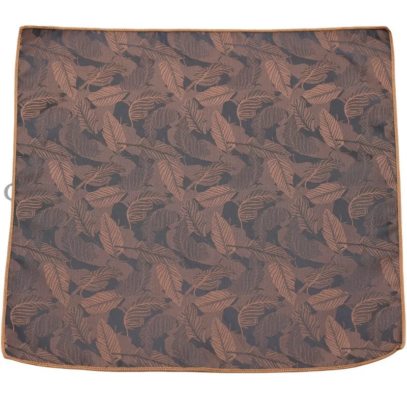 24cm Men's Formal Dress Polyester Pocket Square British Brown Flower Handkerchief Suit Accessories Towel Gentleman Tuxedo Hanky