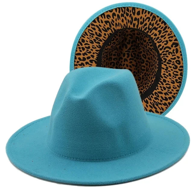 Wool Felt Fedora Hat Wide Brim for Women & Men