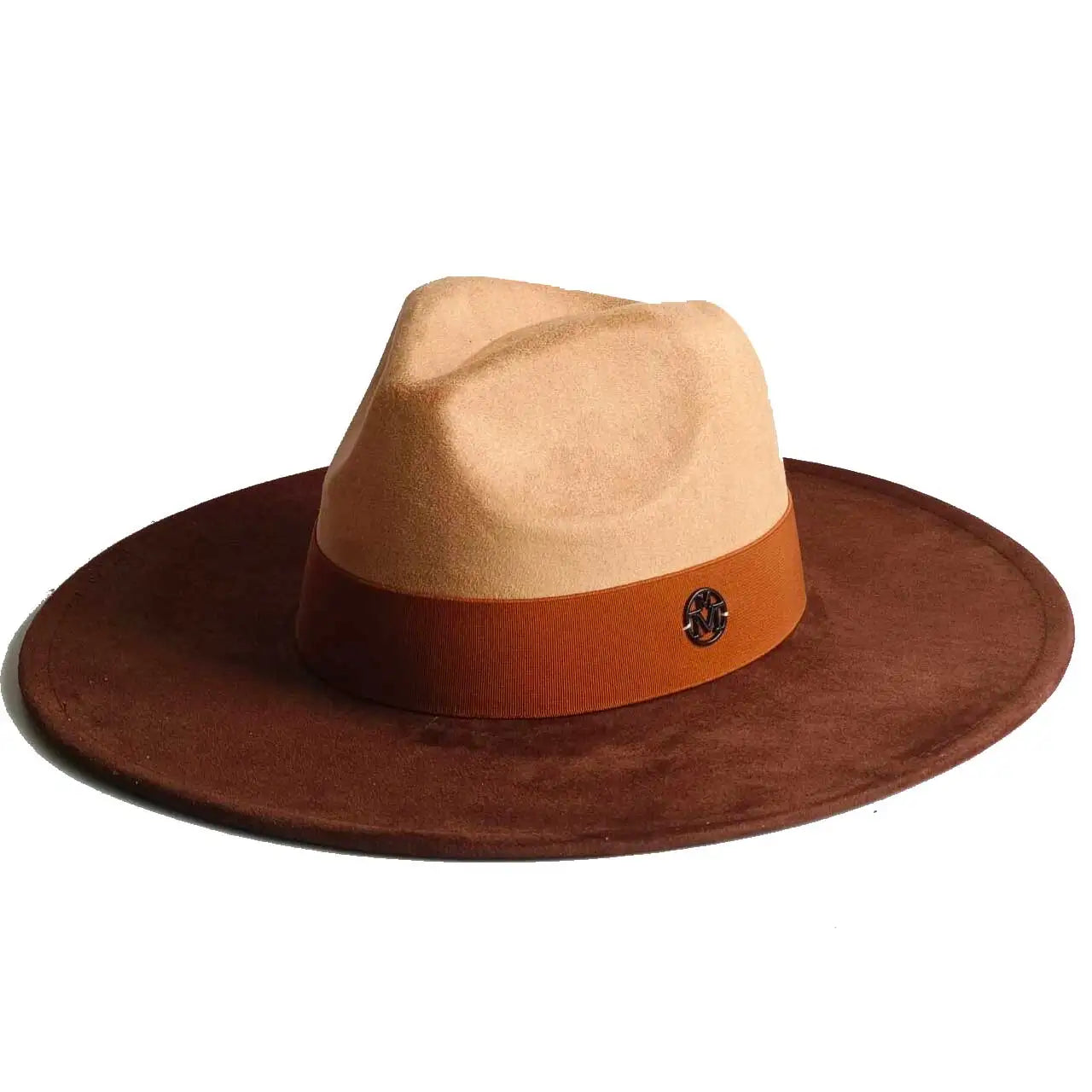 Vegan Suede Hat Teardrop shape 9.5cm Wide Brim Fedora Hat Men's and Women's Autumn and Winter Felt Jazz Hat Classic Church Hat