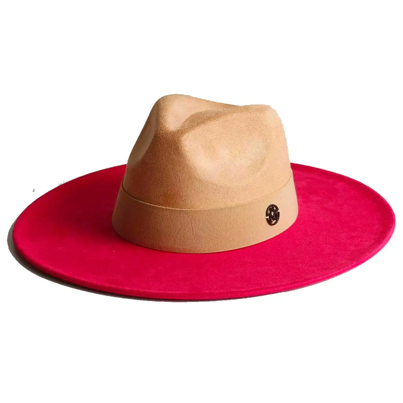 Vegan Suede Hat Teardrop shape 9.5cm Wide Brim Fedora Hat Men's and Women's Autumn and Winter Felt Jazz Hat Classic Church Hat