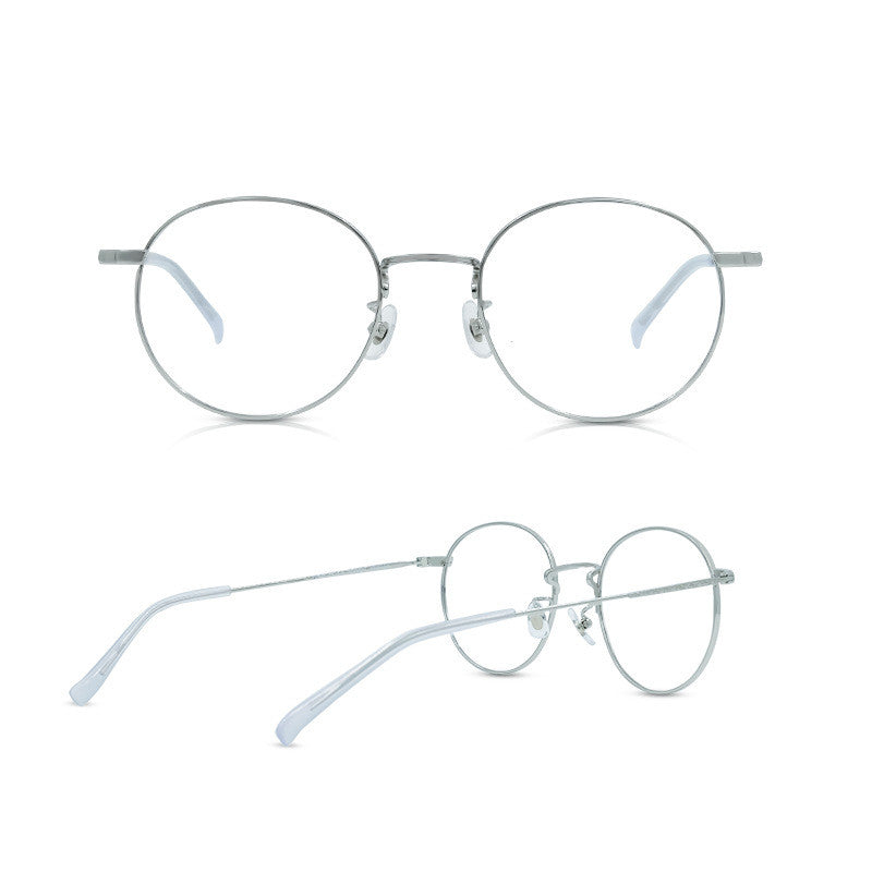 Vintage Round Light Pure Titanium Eyewear Plain Eyewear Frame