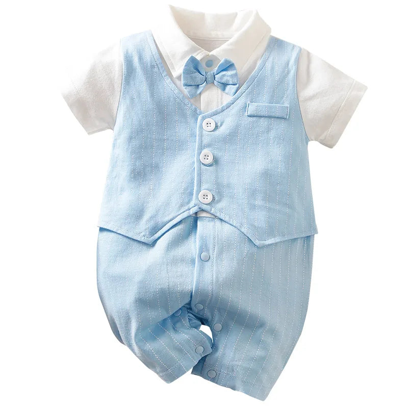 Baby & Newborn Gentleman Style Short-sleeved Bodysuit