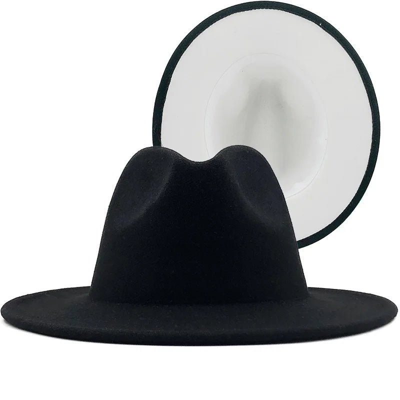Wool Felt Fedora Hat Wide Brim for Women & Men