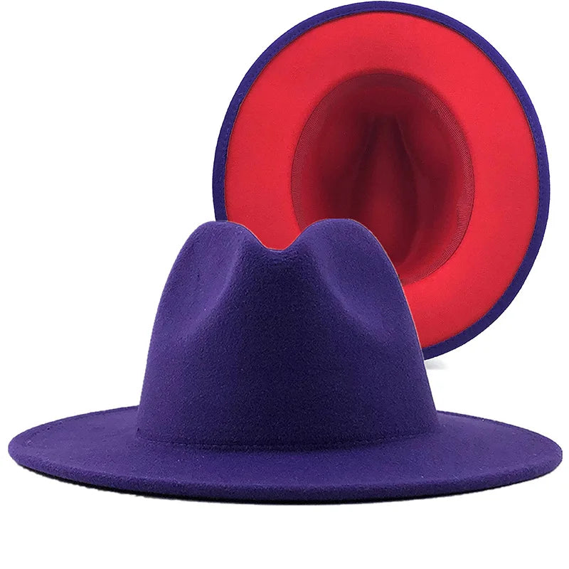 Wool Felt Fedora Hat Wide Brim for Women & Men