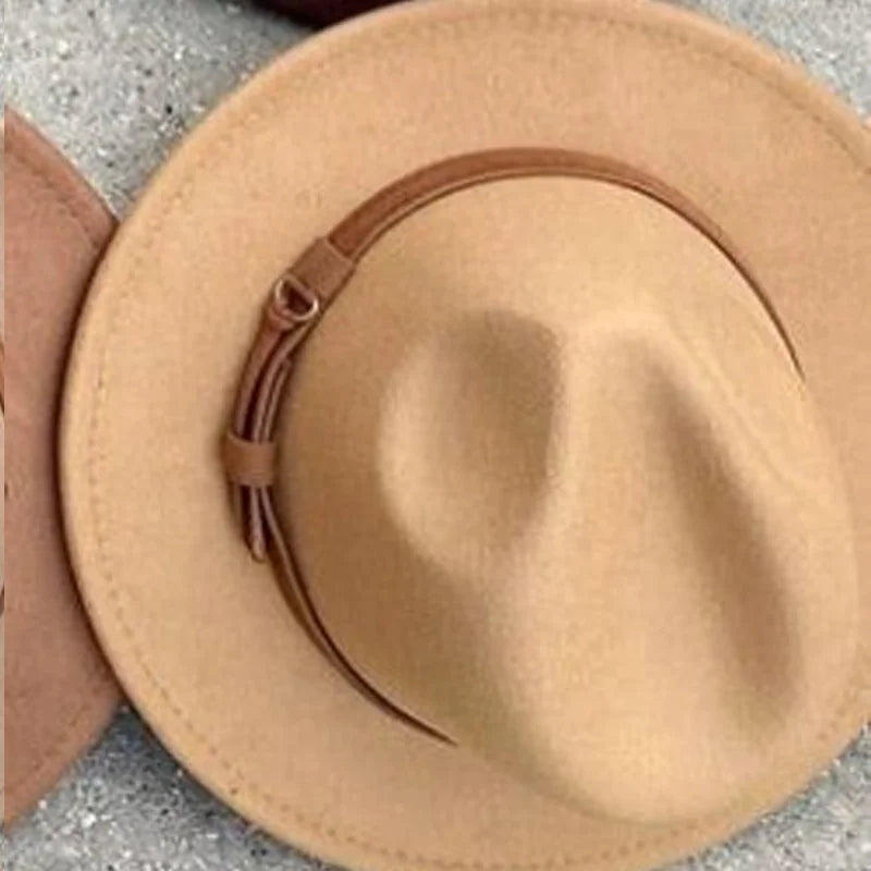Gradient two-tone tweed flat-brimmed Fedora (unisex)