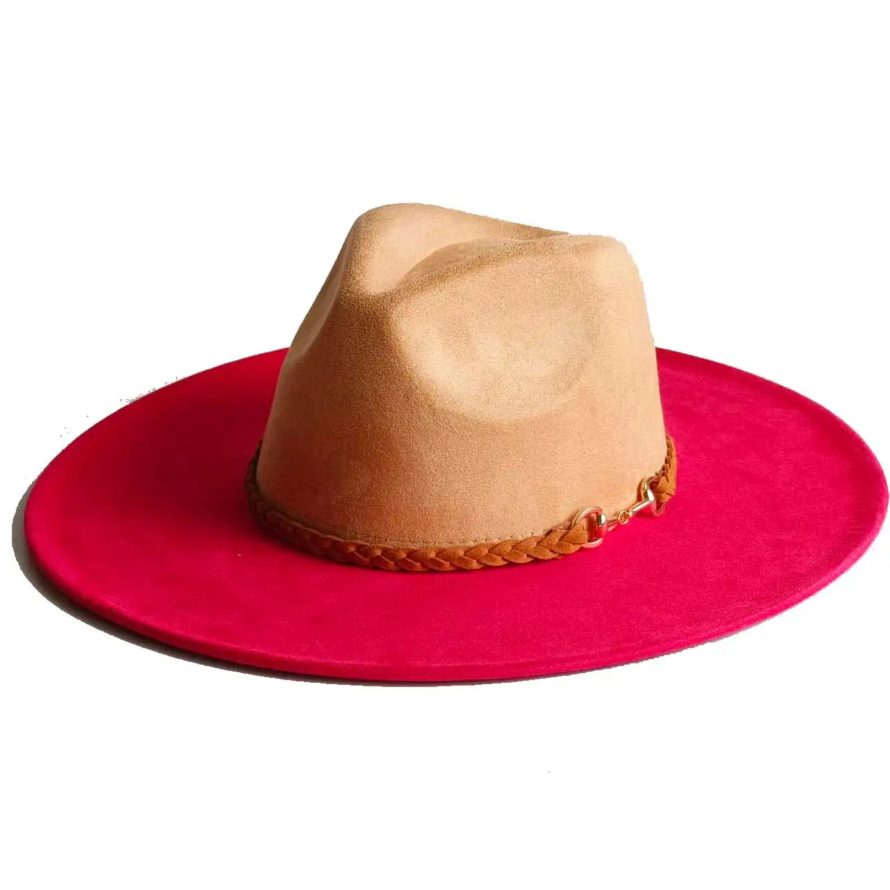 Vegan Suede Hat Teardrop shape 9.5cm Wide Brim Fedora Hat Men's and Women's Autumn and Winter Felt Jazz Hat Classic Church Hat