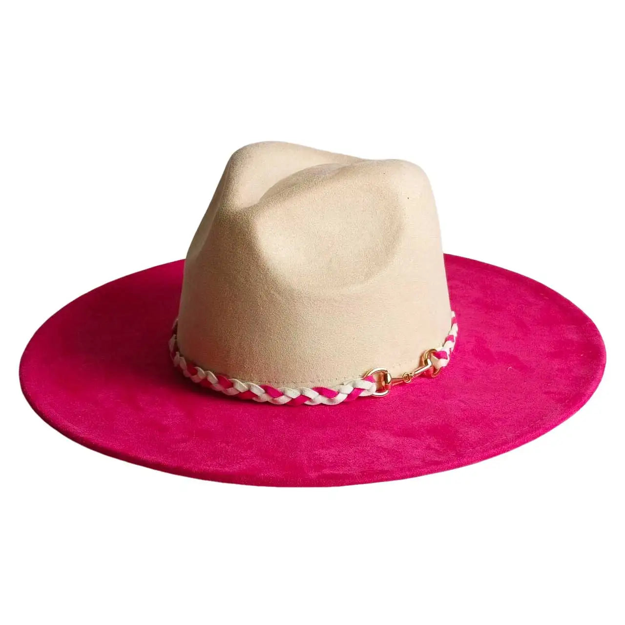 Vegan Suede Hat Teardrop shape 9.5cm Wide Brim Fedora Hat Men's and Women's Autumn and Winter Felt Jazz Hat Classic Church Hat