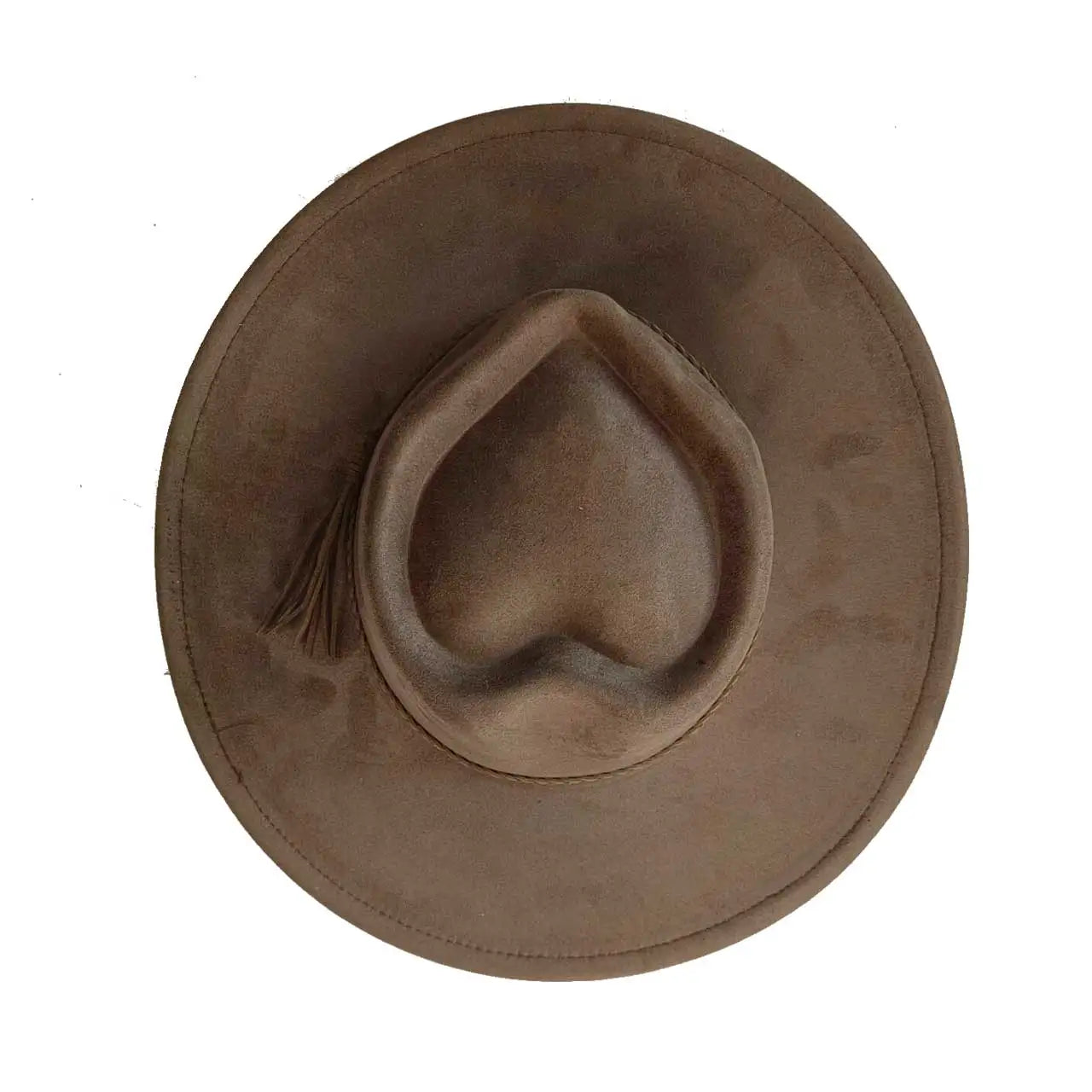 Vegan Suede Hat Teardrop shape 9.5cm Wide Brim Fedora Hat Men's and Women's Autumn and Winter Felt Jazz Hat Classic Church Hat