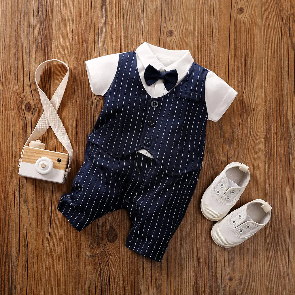 Baby & Newborn Gentleman Style Short-sleeved Bodysuit