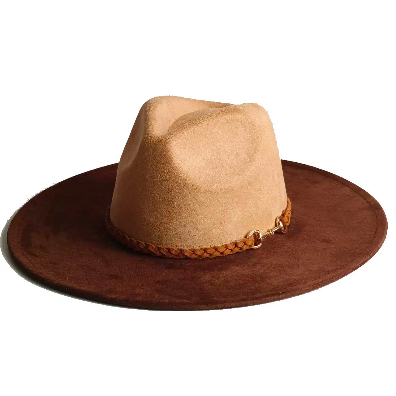 Vegan Suede Hat Teardrop shape 9.5cm Wide Brim Fedora Hat Men's and Women's Autumn and Winter Felt Jazz Hat Classic Church Hat