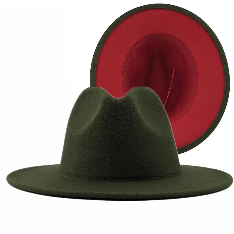 Wool Felt Fedora Hat Wide Brim for Women & Men