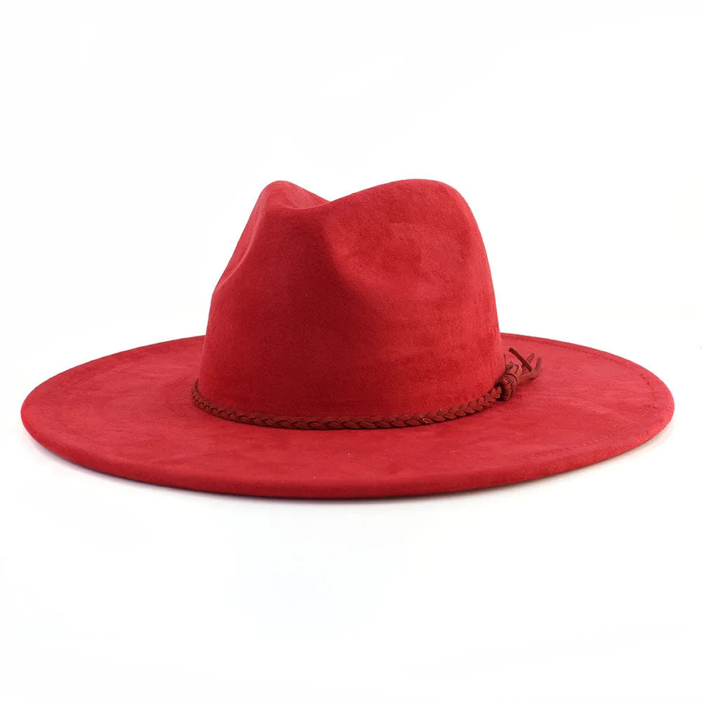 Vegan Suede 9.5cm Wide Brim Fedora Hat