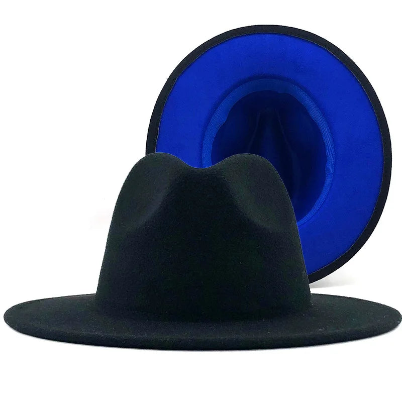 Wool Felt Fedora Hat Wide Brim for Women & Men