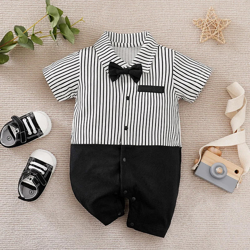 Baby & Newborn Gentleman Style Short-sleeved Bodysuit