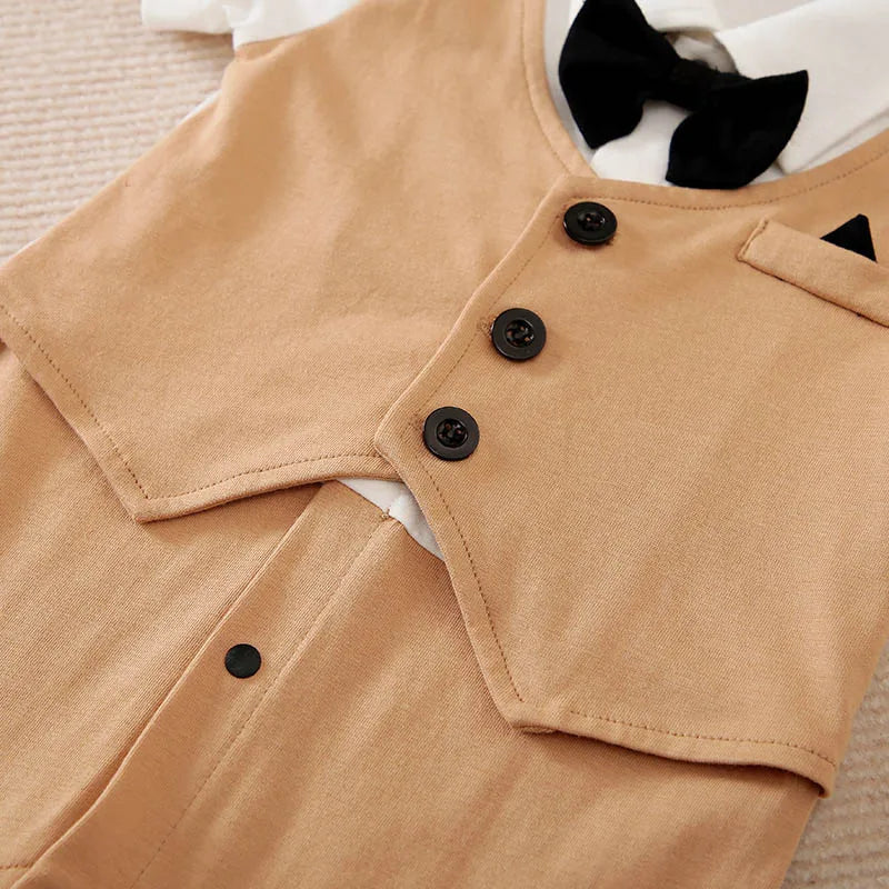 Baby & Newborn Gentleman Style Short-sleeved Bodysuit