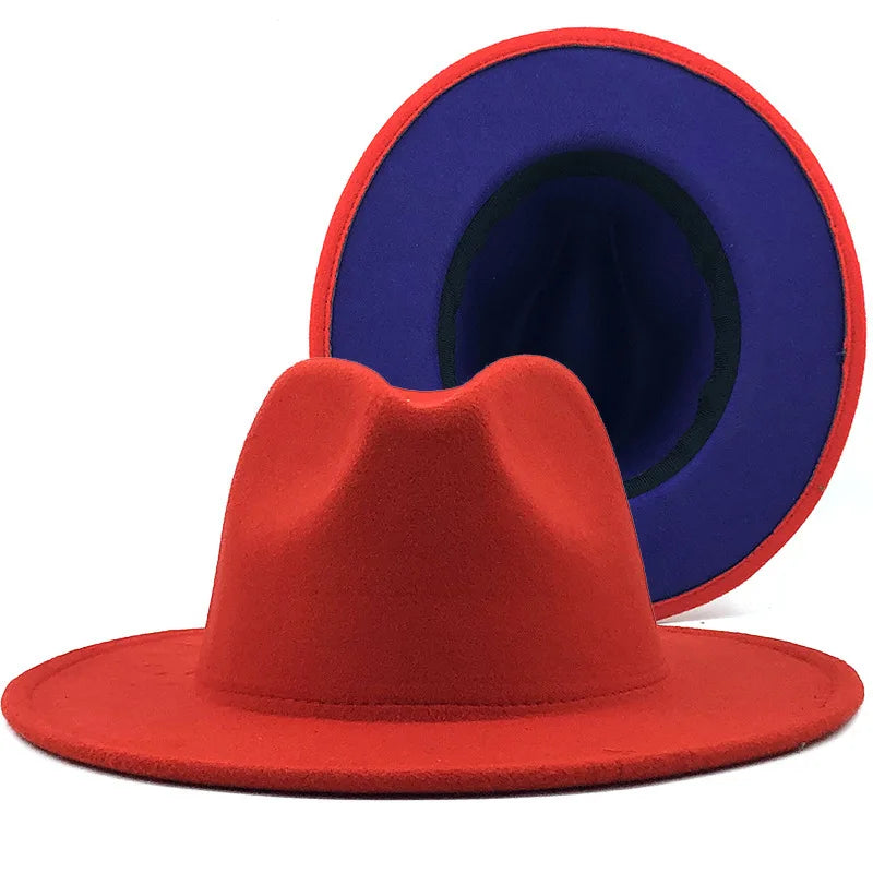 Wool Felt Fedora Hat Wide Brim for Women & Men