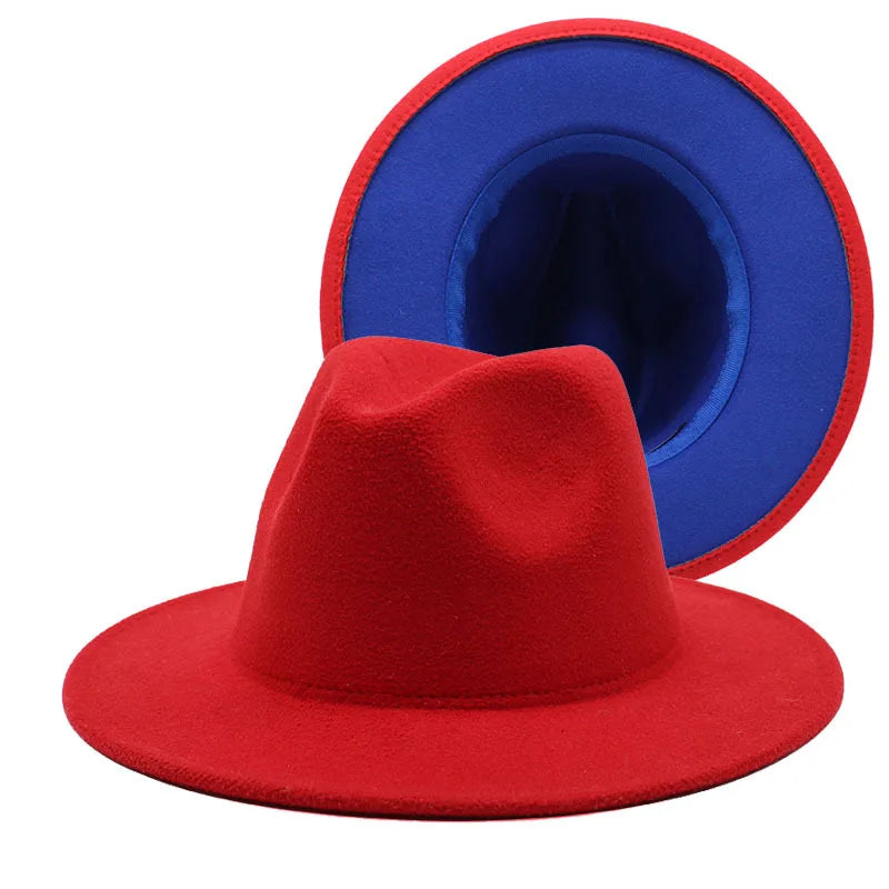 Wool Felt Fedora Hat Wide Brim for Women & Men