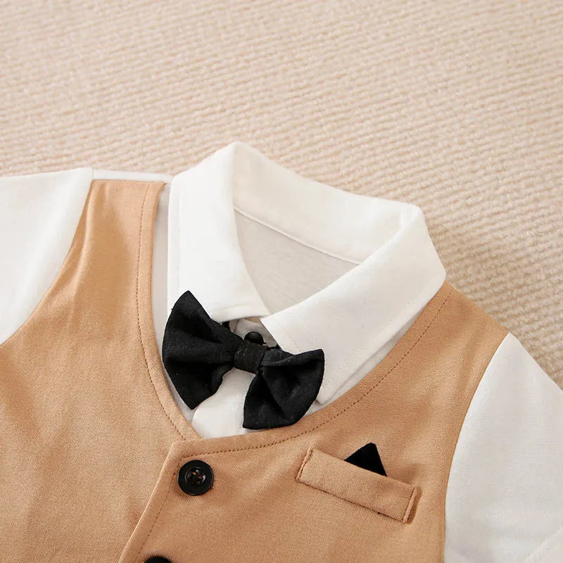 Baby & Newborn Gentleman Style Short-sleeved Bodysuit