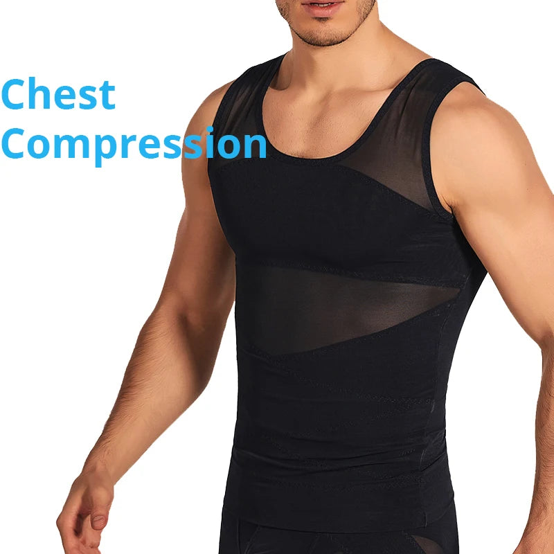 Men's Body Shaper Waist Trainer Slimming Vest Corset Tank Tops Undershirt Abdomen Slimming Shapewear Fat Burn Fitness Suits