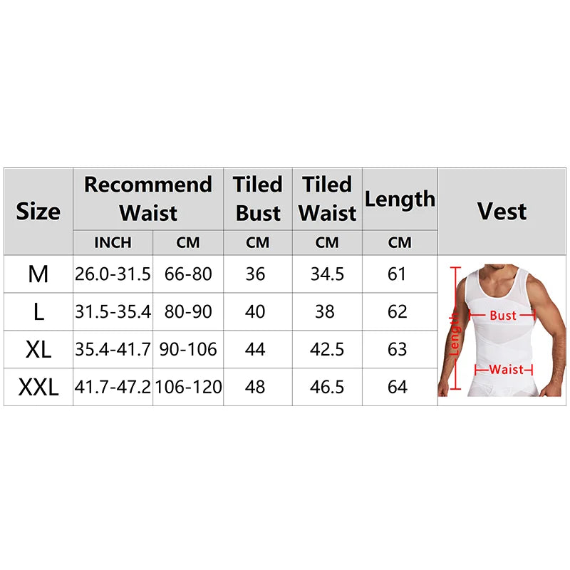 Men's Body Shaper Waist Trainer Slimming Vest Corset Tank Tops Undershirt Abdomen Slimming Shapewear Fat Burn Fitness Suits